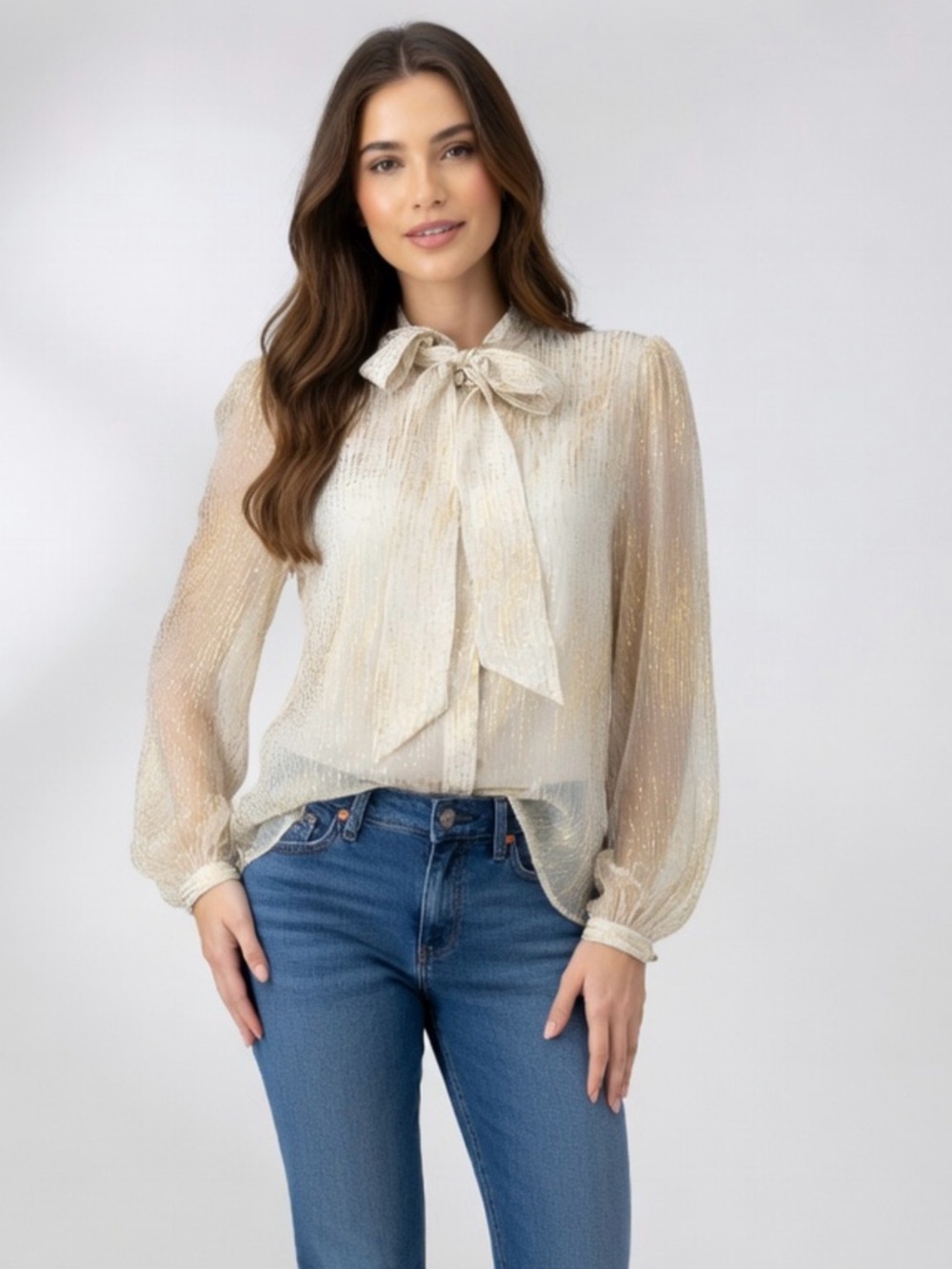 7 for Mankind silk blend blouse